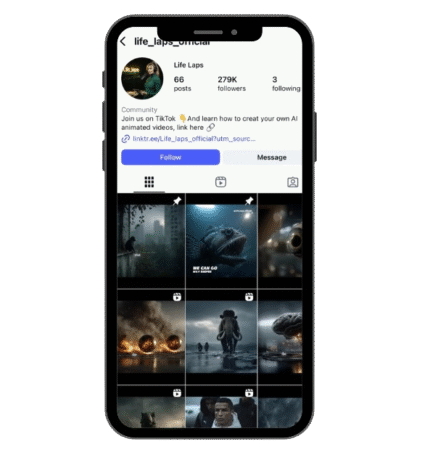 Life Laps AI Animation Page – 279K Followers